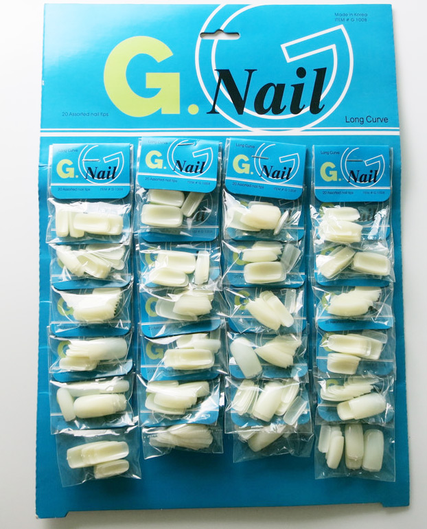 BY-NT101 480pc/set long curve salon Nail tips by Big Card