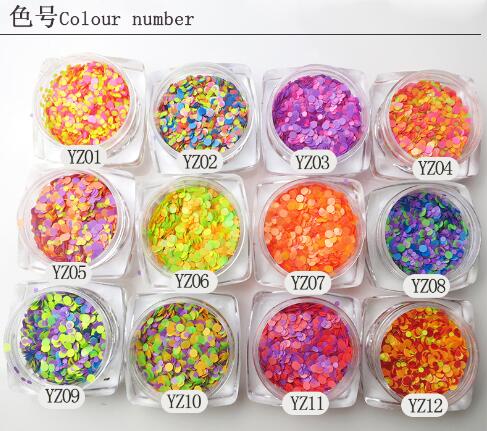 12 color round sequins 1MM2MM