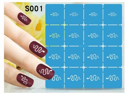 S001-S062 stencil nail sticker