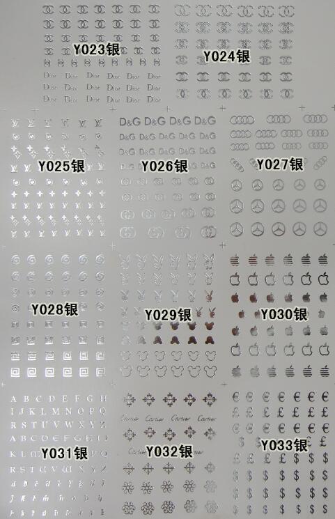 Y001-033 gold/silver water sticker
