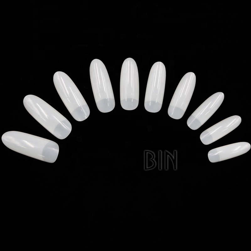 BY-NT-46 High Quality 500PCS Long Oval Full Cover Nail Art Tips ABS Nail Artificial Tips