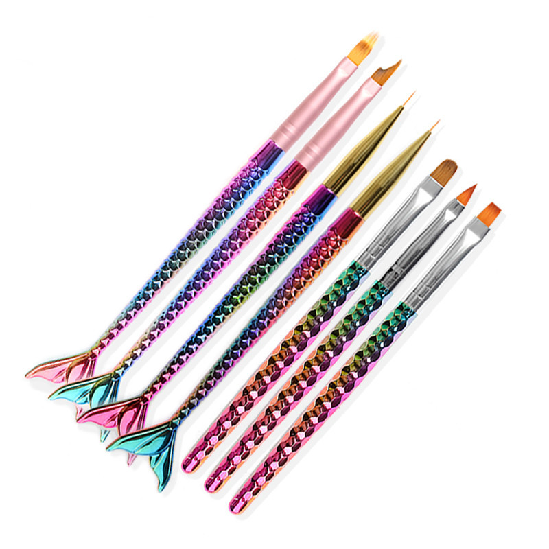 rainbow fish tail handle nail art pen