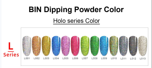 L series holo color 649 colors dipping powder in bulk